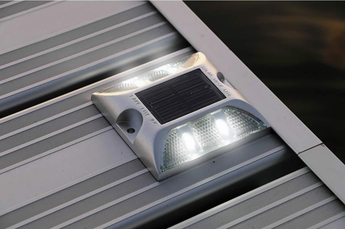 White-Solar-Deck-Lights Solar Dock Lights
