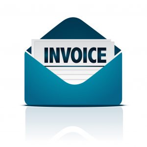 A blue envelope containing a document labeled PAYMENT in bold letters on a white background.