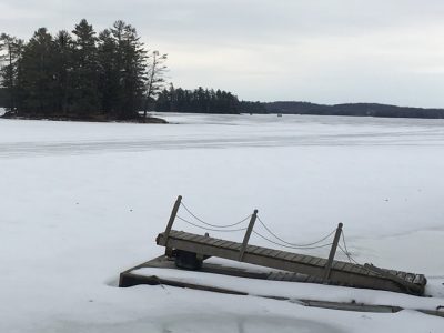 Dock damaged by ice